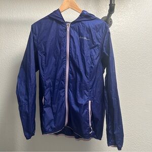 Eddie Bauer Rain Jacket Windbreaker Women’s Size Large Blue/Purple Zip up